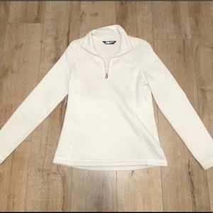The North Face cream half zip Pullover